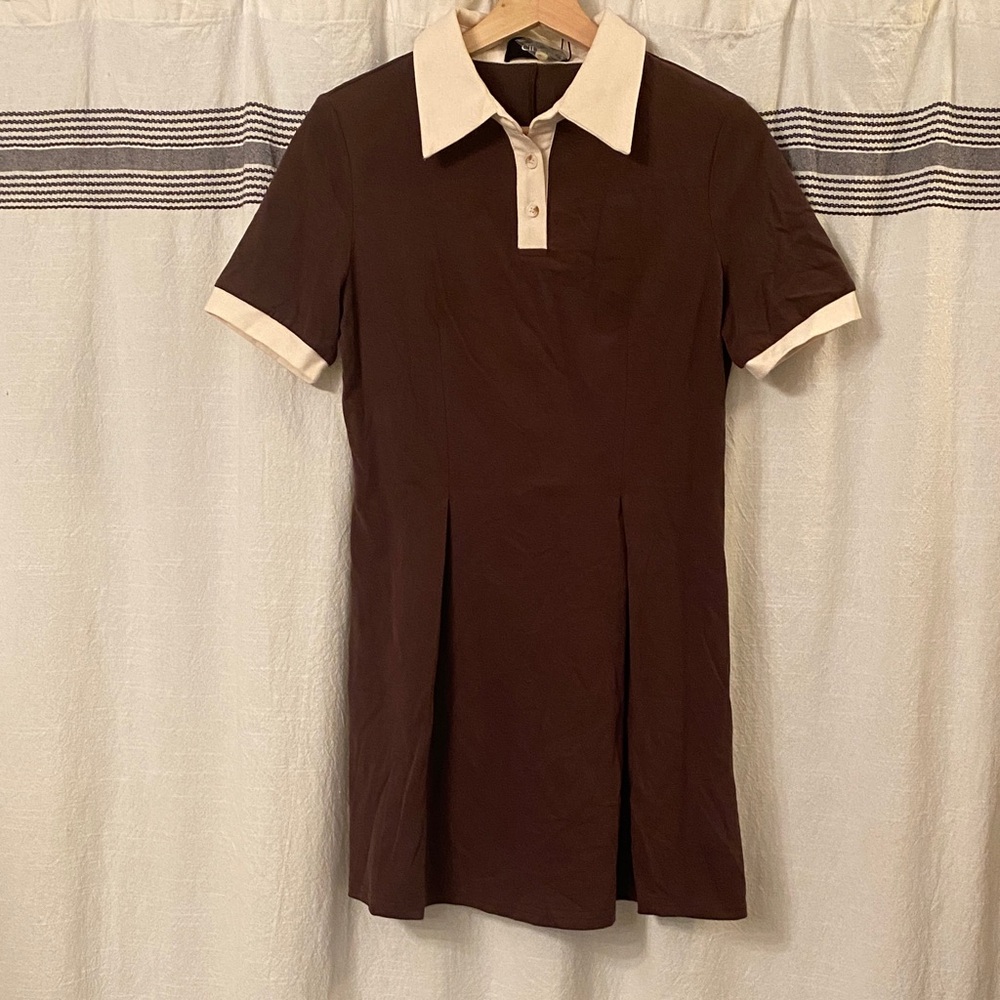 Cider Chocolate and Cream Polo mini Dress